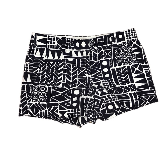 J. Crew White & Navy Blue Tiki Print Shorts - Picture 4 of 7